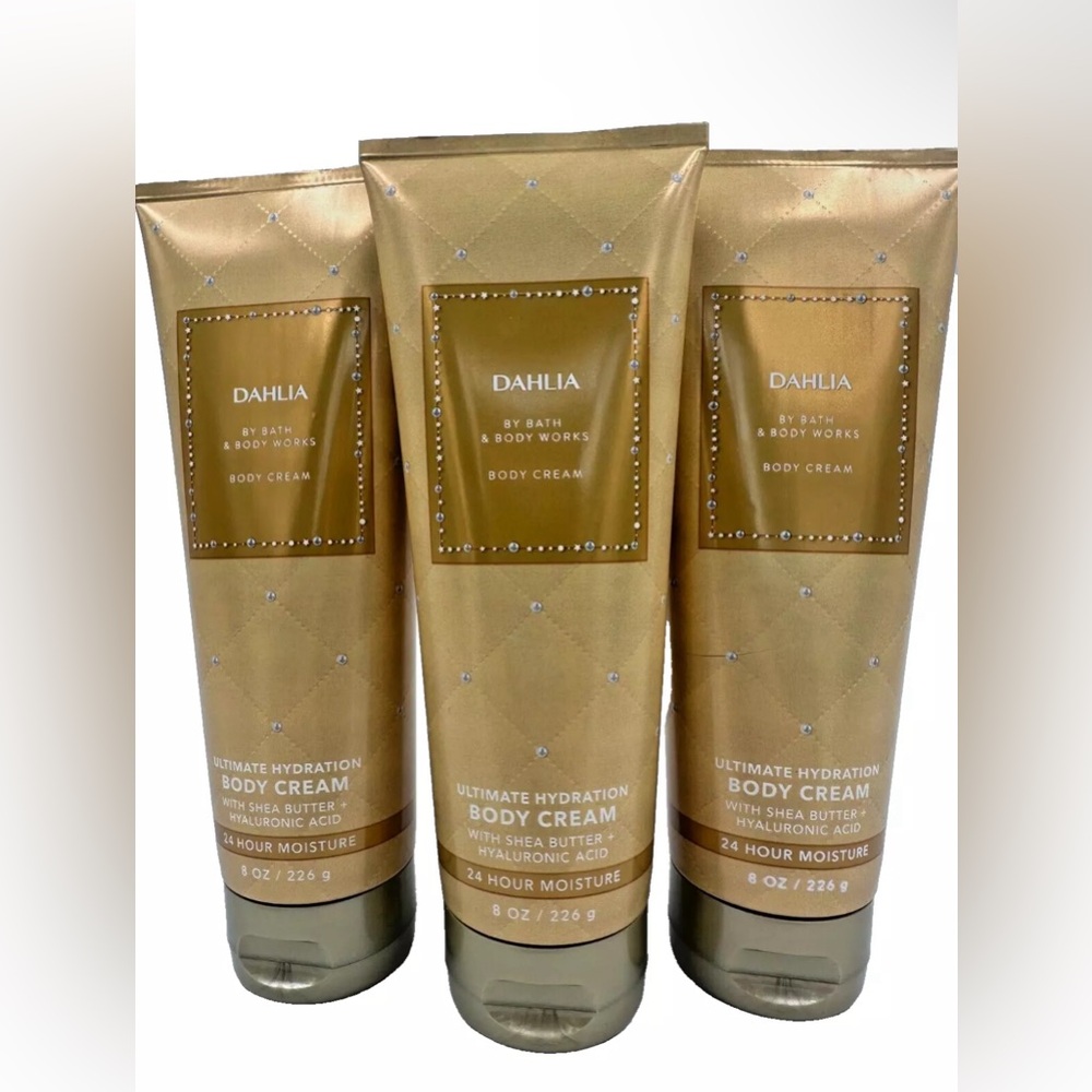 Bath & Body Works LOT of 3 Tubes Dahlia Hydrating Body Cream Lotion 8 oz 3pack